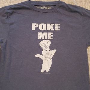 Savvy Shirts - Pillsbury Doughboy Poke Me Men's med t-shirt blue Savvy Shirts - Pillsbury Doughboy Poke Me Men's med t-shirt blue
